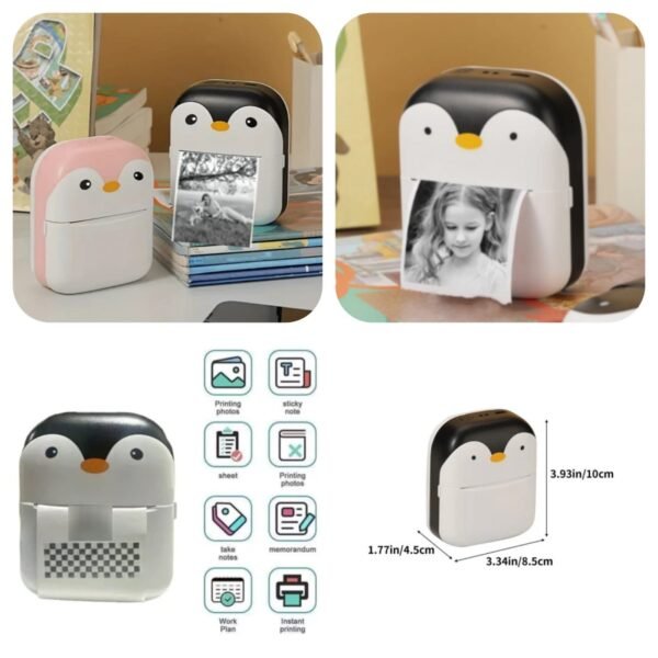 Rechargeable Penguin Mini Printer  (Box Packing) Random colors