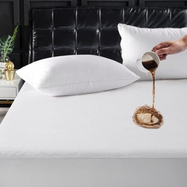 Double bed Mattress Cover Only White colour(Material Parachute)(size  feet)