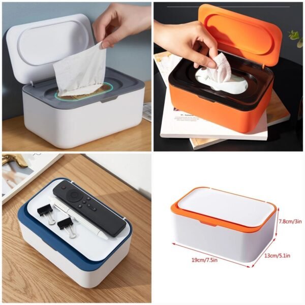 Portable Tissue Box With Lid (Random Colours) Good Quality