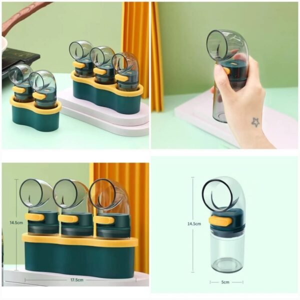 0.5 Gram Measurement Click Spice Bottle Set (3pcs with Stand)