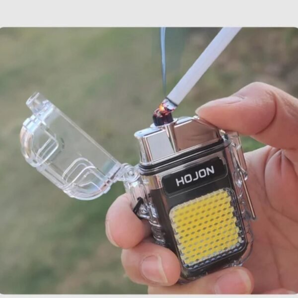 Rechargeable electric arc cigarette lighter floodlight outdoor multifunctional lighter flashlight Mini portable keychain light
