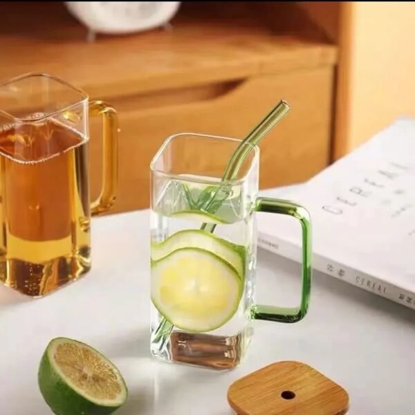 Glass Mug with Lid & Straw
