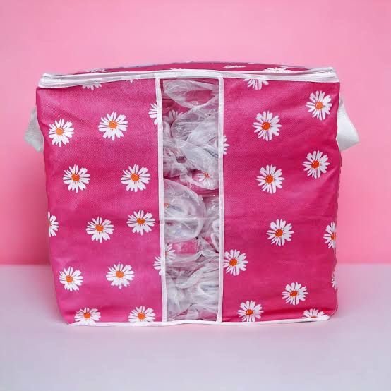 High Quality Flower Printed Storage Bag (Pink & Green Color Available)