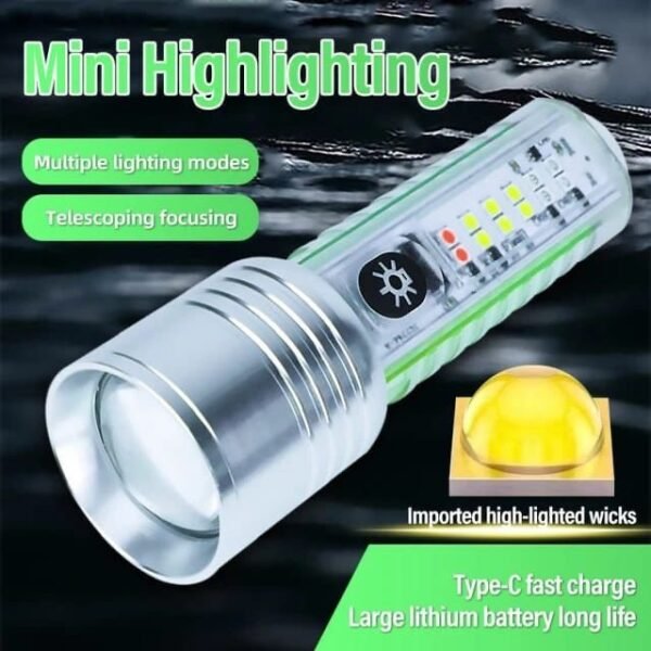 *High Power 5W LED Flashlight, White LED, Red LED, Blue LED, UV LED, Rechargeable Keychain LED Lamp, Magnetic with 30W flood light+UV Light, Multifunctional Torch