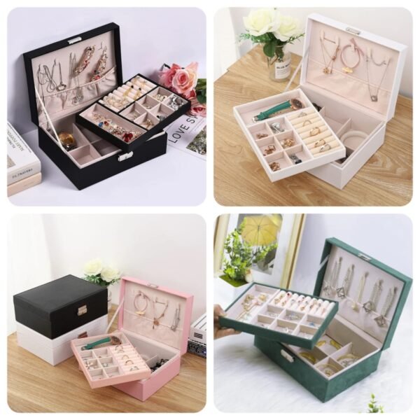 2 Layer Leather Jewellery Organizer