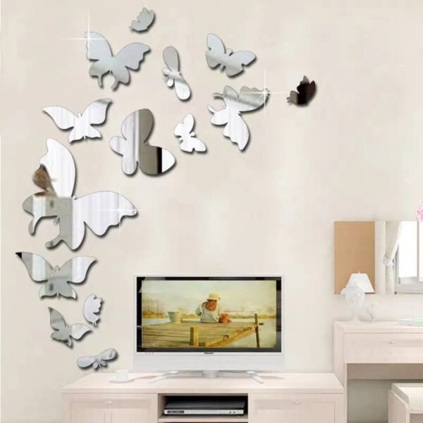 15pcs/set Butterfly Mirror Sticker