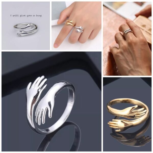 Hand Hug Ring Gold Plated