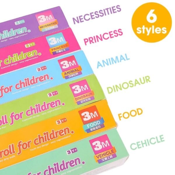 Reusable & Removable 3 Metre Kids Drawing Paper Sticker Roll