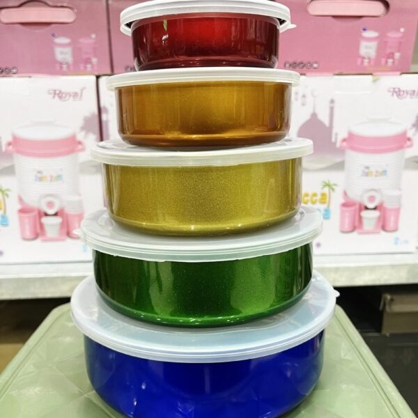 New Rainbow Color 5Pcs Stainless Steel Mixing Bowl Set