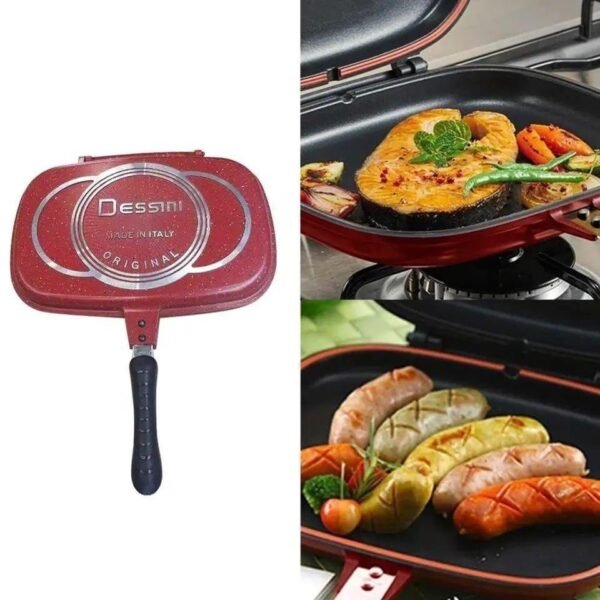 Non Stick Baking Die Cast Iron Double Side Grilling Pan Heavy Quality (2 Ceiling Rubber)