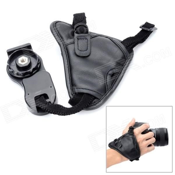 Camera Hand Grip with Snap-Lock Buckle for Secure Wrist Attachment – Leather Strap for Digital and Film SLR Cameras