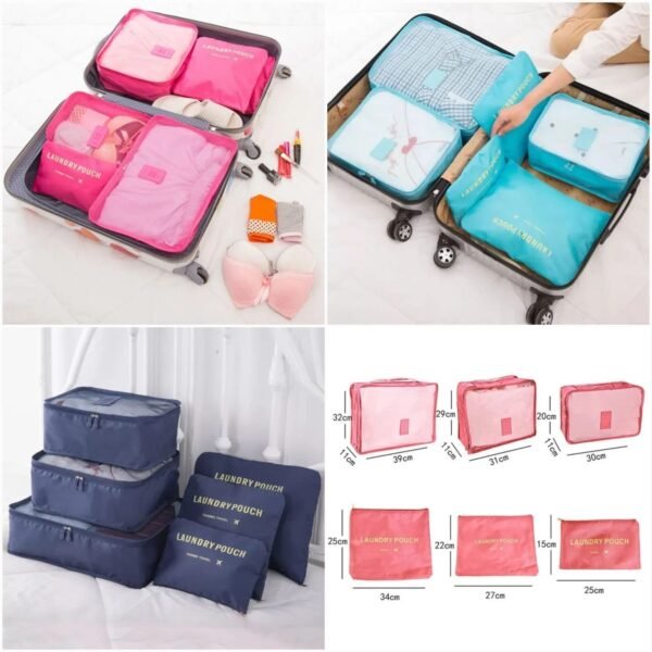 Travel 6pcs Pouch Organizer (Random Colour)