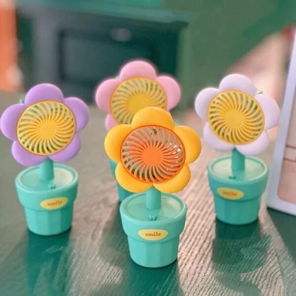Hot Selling Flower Pot Style Fan Silent Handheld Portable Summer fan