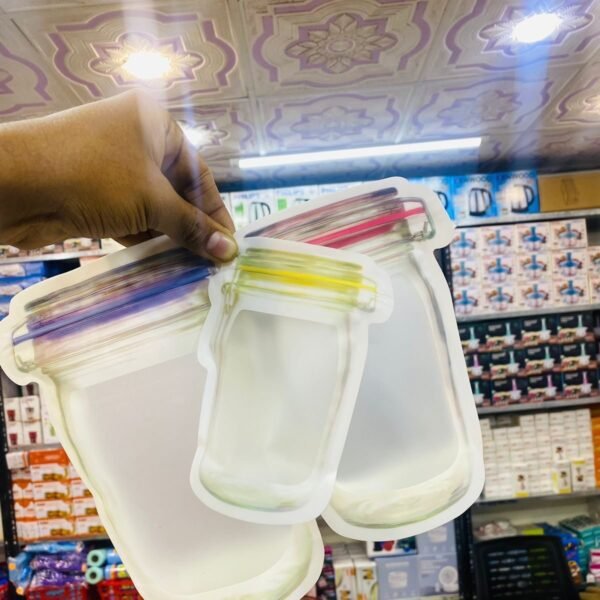 (Set of 3) Reusable Bottle Shape Ziplock Bag