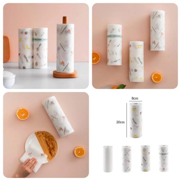 Reusable 50Sheet Tissue Roll (Random Colours) – (Large Size 20cm x 8cm)