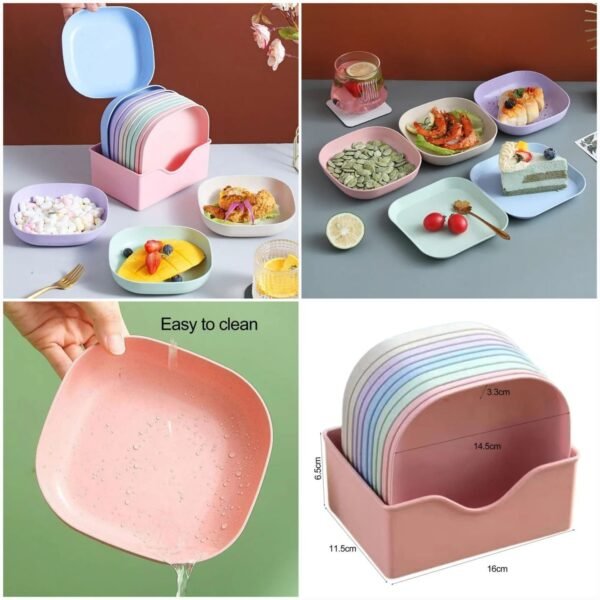 10pcs Plates Set With Holder for Kitchen