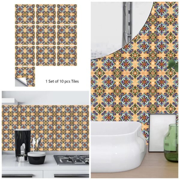 10pcs Flower Tile Stickers