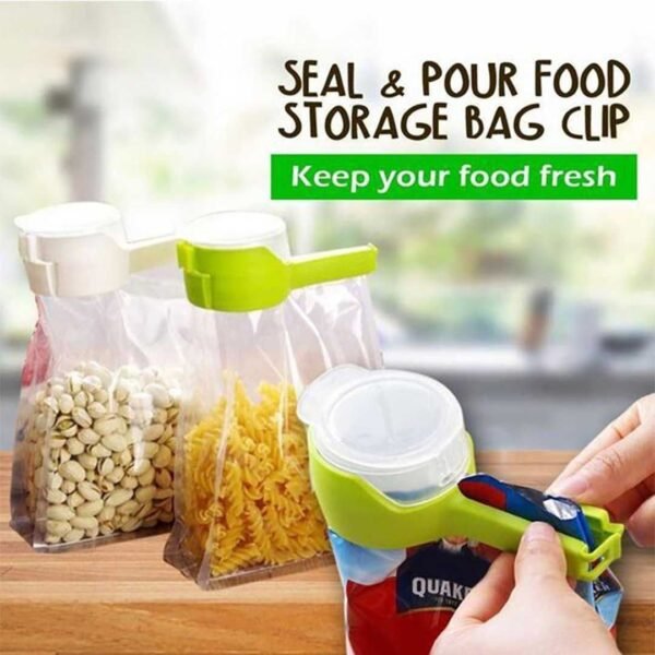 Bag Clips For Food,Bag Clips With Cap Pour Spout,Chip Clips For Bags,Seal Pour Food Storage Snack Bag Clip,Kitchen Food Storage and Organization Moisture Sealing Clamp