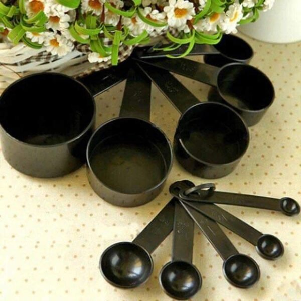 Pack Of 10 Black Color Measuring Cup & Spoon Set for Baking / Cooking tool  (Made in China)