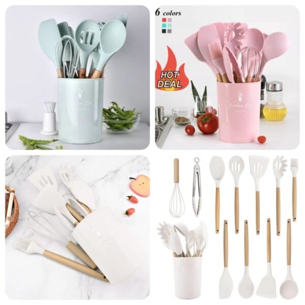 12 pcs silicone kitchen utensils