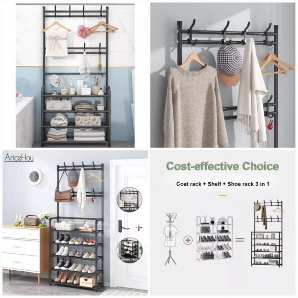 Multifunctional Coat & Shoes Rack  (Box Packing)