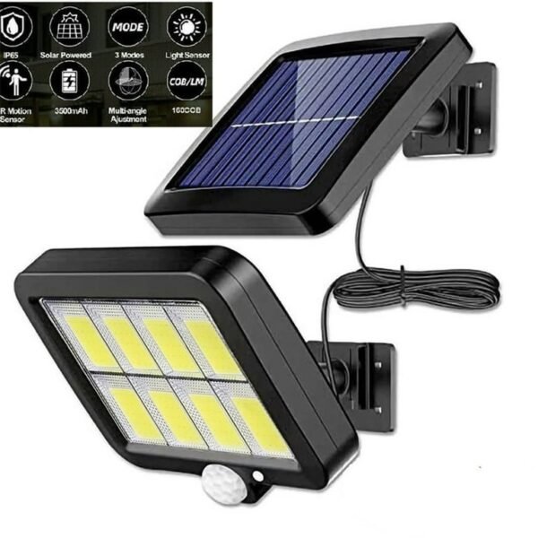 Solar Lights Outdoor, Pack of 2 320 COB LED Wired Motion Sensor Security Flood Light with 16.4Ft Cable, Adjustable 3 Modes, IP65 Waterproof