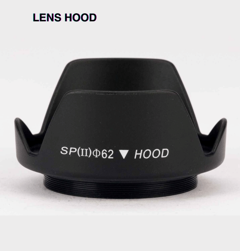 SP(II) 62mm Camera Lens Hood – Screw-In Headlight Design for Optimal Photography
