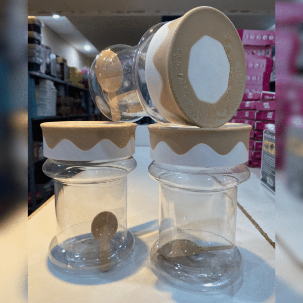 Pack Of 3 Fancy kitchen Jar With Spoon
