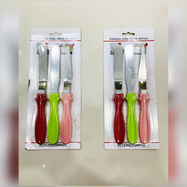 3Pcs Stainless Steel Cake Cream Spatula Butter Knife For Cake Smoother Icing Frosting Spreader Fondant Pastry Cake Baking Tools