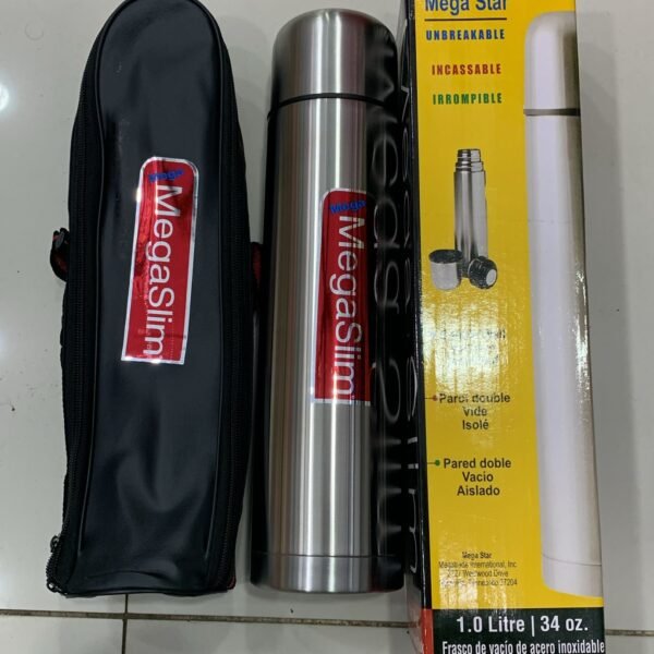 1.0 Liter MegaSlim Stainless Steel Water Bottle With Leather Cover