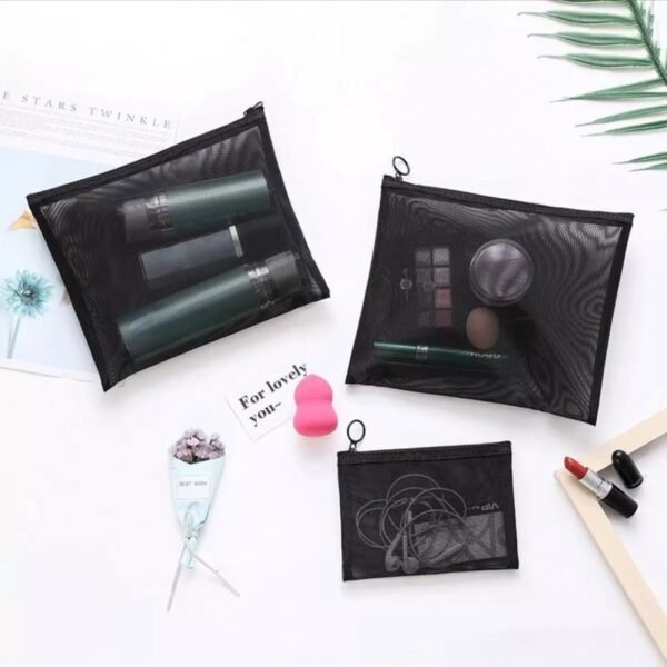 3pcs Makeup Pouch Net