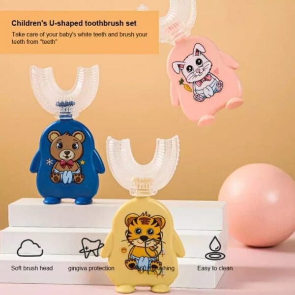 U Shape Kids Teeth Brush Cartoon Design
