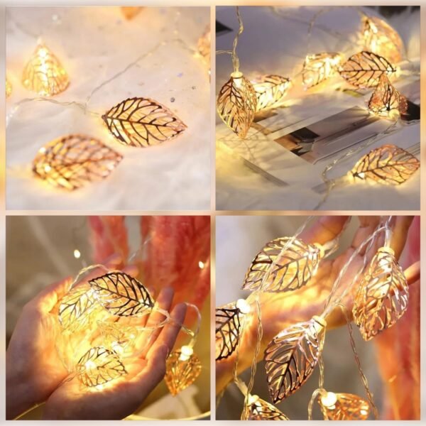 10LED Garland Light String Battery Power Leaves Style Christmas Valentine’s Day Living Room Garden LED String Lights Decor