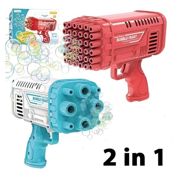 (2in1) 36 / 8 Hole Bazooka Bubble Water Gun* (imported China)