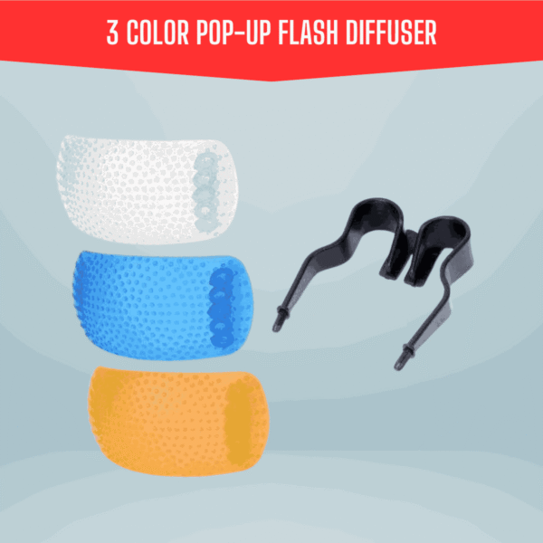 3 Color Pop-up Flash Diffuser for Balanced Exposures