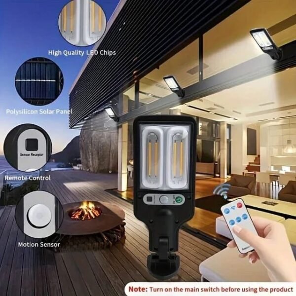 40W Solar Street Lights Outdoor, Solar Lamp With 3 Light Modes Waterproof Motion Sensor Security