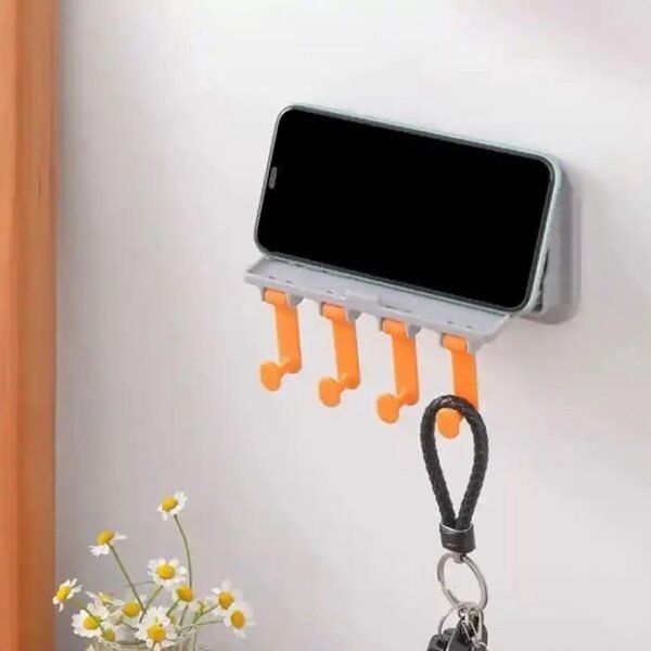 Wall Hanging Foldable Multifunctional Storage Box with 4 Hooks