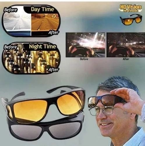Pack of 2pcs Day & Night HD Glasses