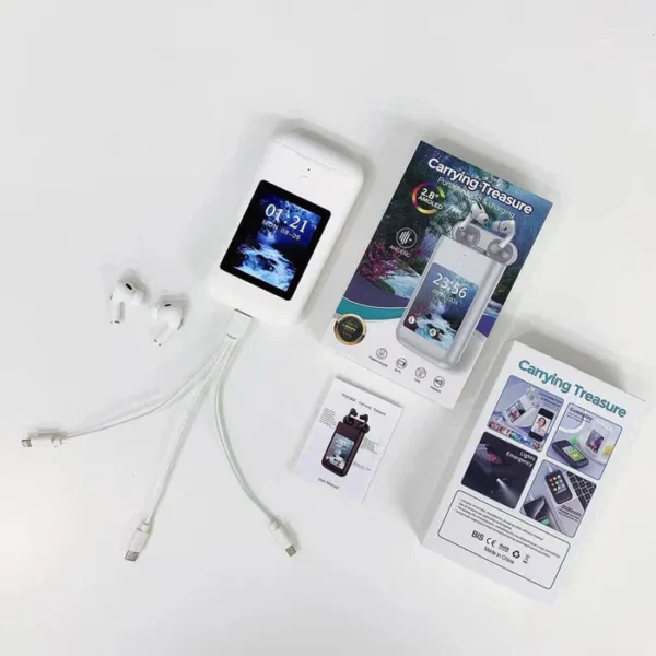 Carrying Treasure ANC/ENC Earbuds + 8000mAh Powerbank with LED Display