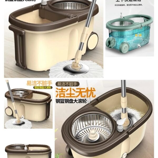 Two Wheeler Trolley Spin Mop Bucket Premium Quality