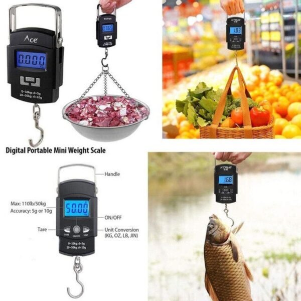 50kg Digital LED Screen Luggage Weighing Scale Luggage Weighing Machine Digital Weighing Machine For Luggage Scale Heavy Duty Portable (50kg110lb) Black