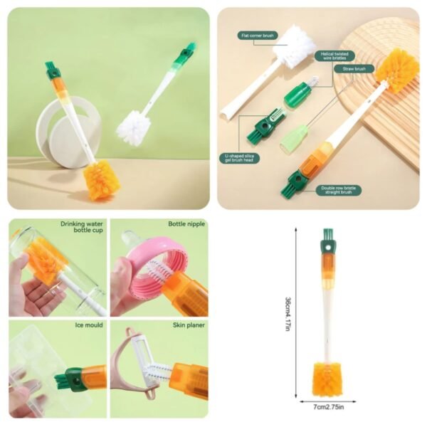 Multifunctional Long Handle Brush for Water Bottles and Cups