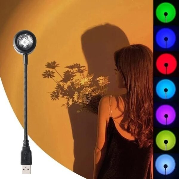 LED Rainbow Neon Night Light Projector Photography Wall Atmosphere Light Sunset lamp