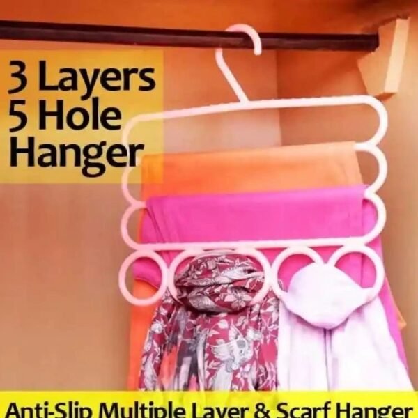 *Anti-Slip 3 Layers and 5 Hole Scarf Hanger*