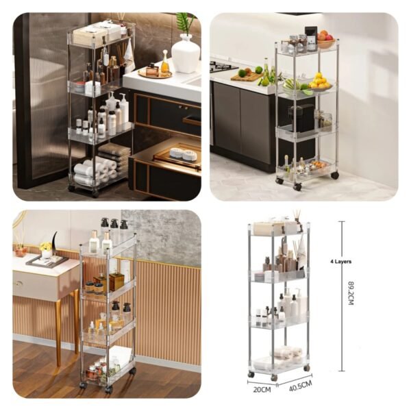 Luxury Acrylic 4Tier Trolly (Box Packing – Premium Quality)