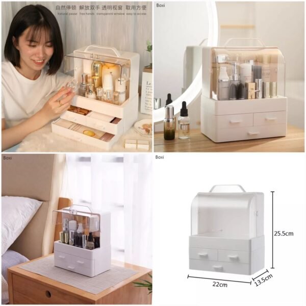 Desktop Acrylic Door Cosmetic Organizer  (Box Packing)