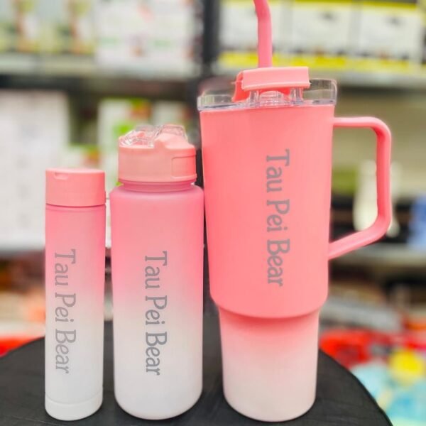 Tumbler 3pcs bottle set with straw