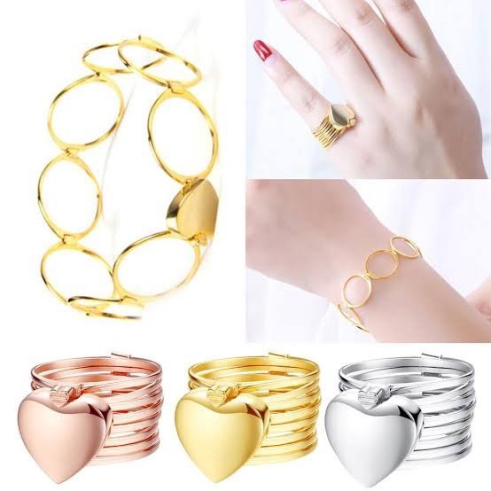 Multipurpose 2 in 1 Golden Bracelet And Ring