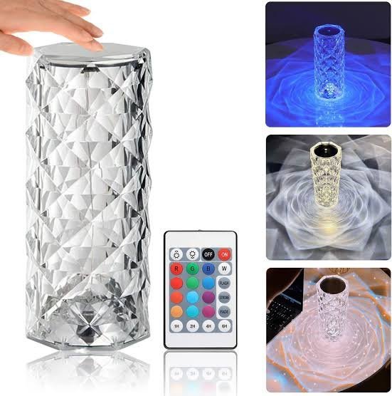 Crystal Diamond Lamp 16 RGB Colors With Remote