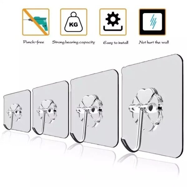 4pcs/set Transparent Wall Hook